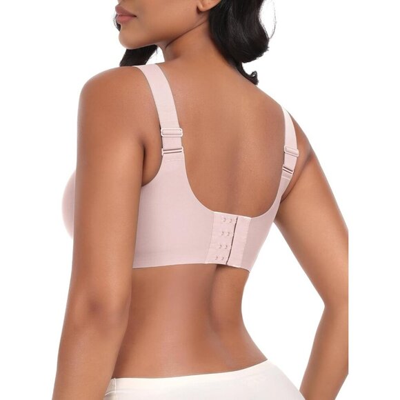 🆕Women Pink Nylon Wireless Full Coverage Seamless Padded   T-Shirt Bra - Picture 2 of 6